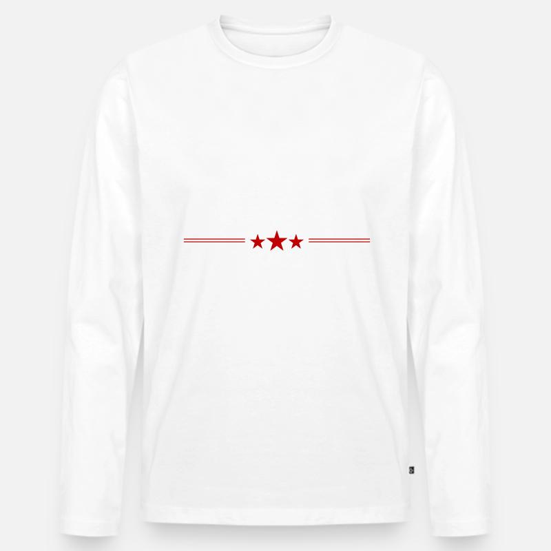 stern linie - Männer Premium Bio Langarmshirt - Weiß