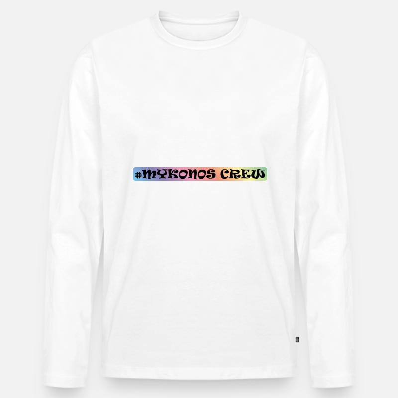 Mykonos Crew - Männer Premium Bio Langarmshirt - Weiß