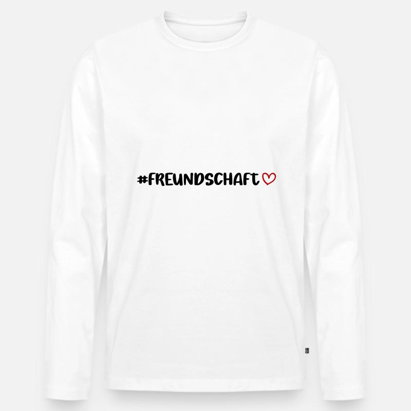 Freundschaft Herz - Männer Premium Bio Langarmshirt - Weiß