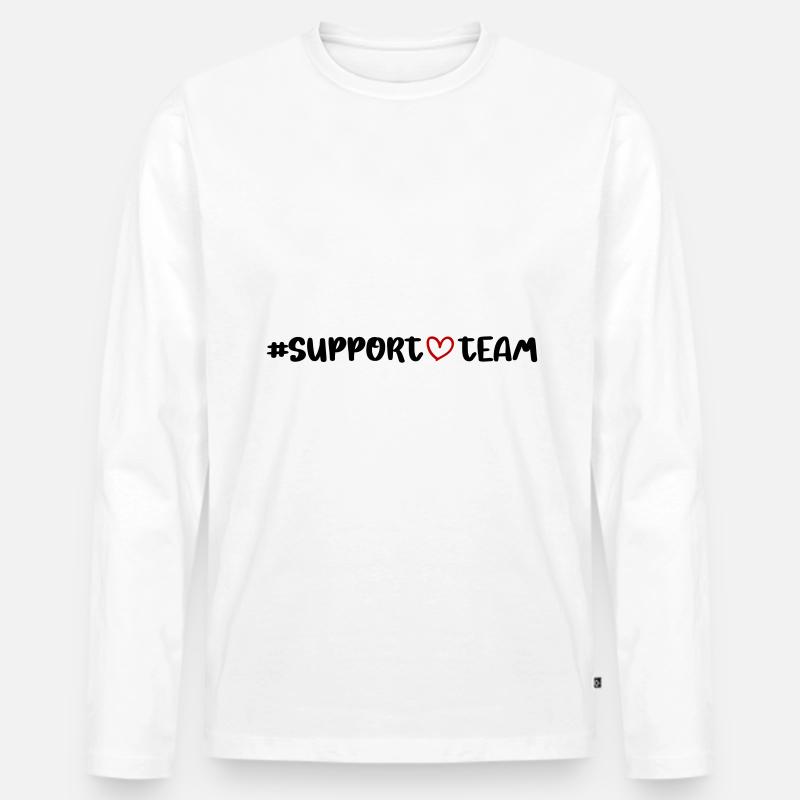 Support Team Herz - Männer Premium Bio Langarmshirt - Weiß