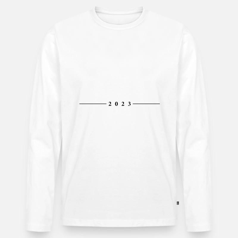 2023 jahr - Männer Premium Bio Langarmshirt - Weiß