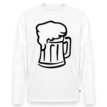 Bierglas Symbol Glas Bier - Männer Premium Bio Langarmshirt - Weiß - Vorne - Nico (187cm)