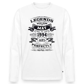 Légende Mai 1994 Millésime 1994 Anniversaire 1994 - T-shirt manches longues Premium bio Homme - blanc - Devant - Nico (187cm)