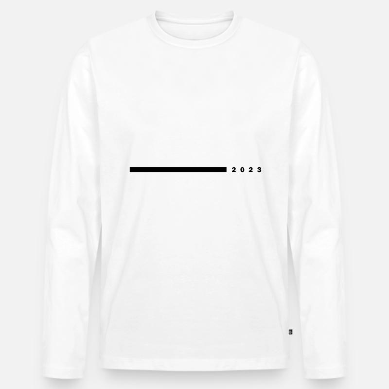 2023 Jahr - Männer Premium Bio Langarmshirt - Weiß