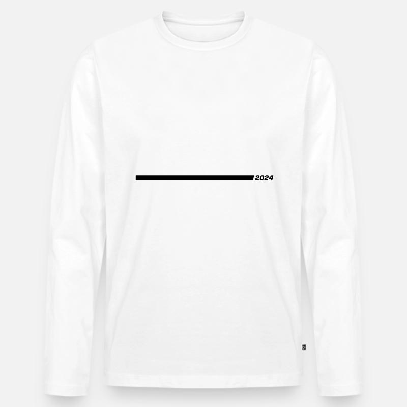 2024 Linie - Männer Premium Bio Langarmshirt - Weiß