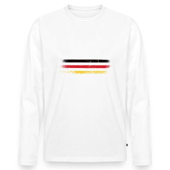 Allemagne Amérique drapeau - T-shirt manches longues Premium bio Homme - blanc - Devant - Nico (187cm)