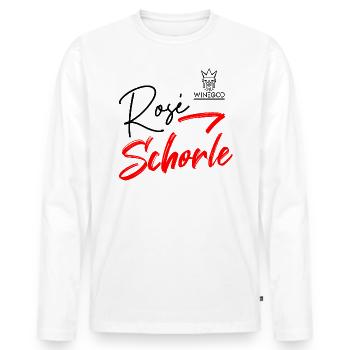 Winegod funny saying Rose' Spritzer - Men's Premium Organic Long Sleeve Shirt - white - Front - Nico (187cm)