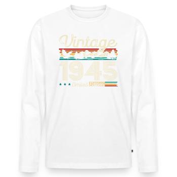 80ème Anniversaire Légende Millésime 1945 Vintage 45 - T-shirt manches longues Premium bio Homme - blanc - Devant - Nico (187cm)
