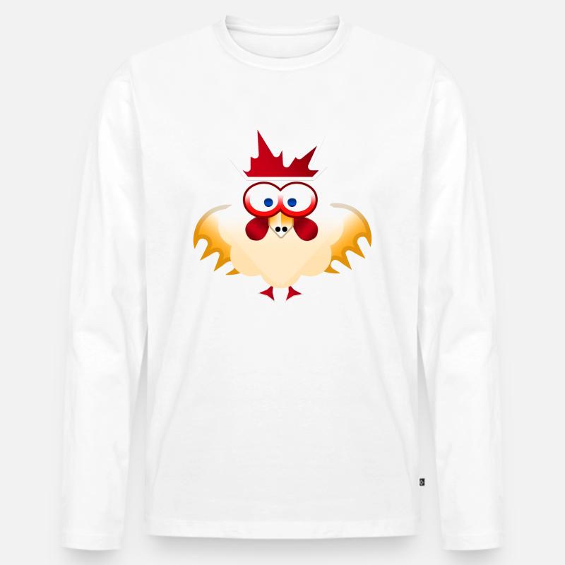 Hahn Hahn - Männer Premium Bio Langarmshirt - Weiß