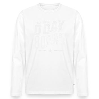 D Day at Omaha Beach 80th 2024 - T-shirt manches longues Premium bio Homme - blanc - Devant - Nico (187cm)