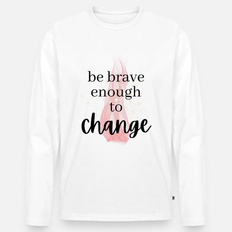 POSITIVE EINSTELLUNG MINDSET Motivation - Männer Premium Bio Langarmshirt - Weiß