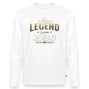 88th Birthday Legend October 1936 Volume 36 - Men's Premium Organic Long Sleeve Shirt - white - Front - Nico (187cm)
