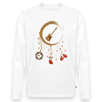 E-Bass Weihnachten Weihnachtstraumfänger - Männer Premium Bio Langarmshirt - Weiß - Vorne - Nico (187cm)