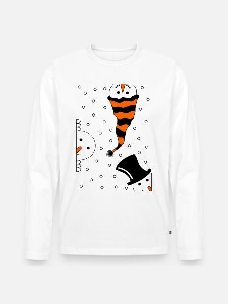 Curious snowmen - Men's Premium Organic Long Sleeve Shirt - white