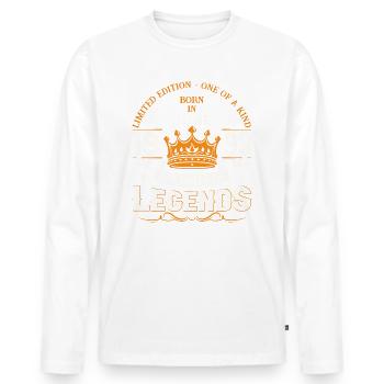30. Geburtstag Mann Juni Jahrgang 1993 Legendary - Männer Premium Bio Langarmshirt - Weiß - Vorne - Nico (187cm)