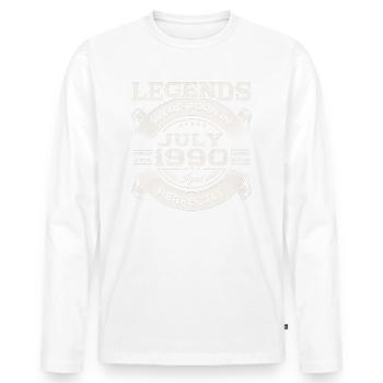 33rd Birthday Man Legendary July Born 1990 - Men's Premium Organic Long Sleeve Shirt - white - Front - Nico (187cm)