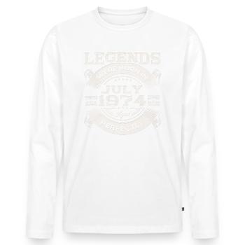 49th Birthday Man Legendary July Born 1974 - Men's Premium Organic Long Sleeve Shirt - white - Front - Nico (187cm)