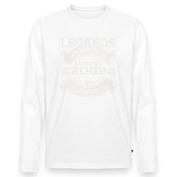 20 Birthday Men Original August Vintage 2003 - T-shirt manches longues Premium bio Homme - blanc - Devant - Nico (187cm)