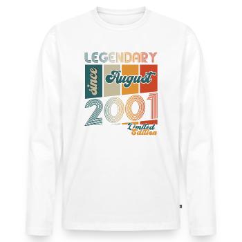 22nd Birthday Man Legend August Vintage 2001 - Men's Premium Organic Long Sleeve Shirt - white - Front - Nico (187cm)