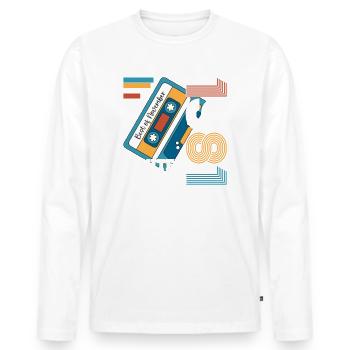 42e anniversaire novembre Vintage 1981 cassette - T-shirt manches longues Premium bio Homme - blanc - Devant - Nico (187cm)