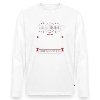 16. Geburtstag Oldtimer Dezember Jahrgang 2007 - Männer Premium Bio Langarmshirt - Weiß - Vorne - Nico (187cm)