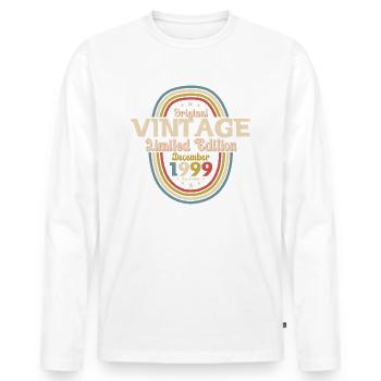 December Vintage 1999 24th Birthday Vintage - Men's Premium Organic Long Sleeve Shirt - white - Front - Nico (187cm)
