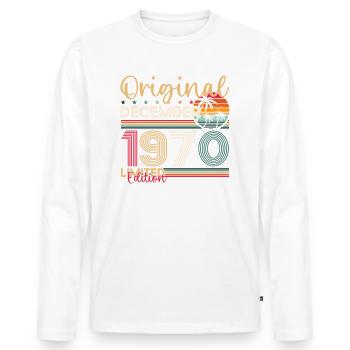53ème Anniversaire Original Décembre Millésime 1970 - T-shirt manches longues Premium bio Homme - blanc - Devant - Nico (187cm)