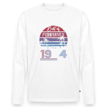 30e anniversaire mari février Vintage 1994 Original - T-shirt manches longues Premium bio Homme - blanc - Devant - Nico (187cm)