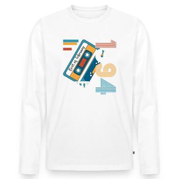 30e anniversaire mari février 1994 Mixtape Cassette - T-shirt manches longues Premium bio Homme - blanc - Devant - Nico (187cm)