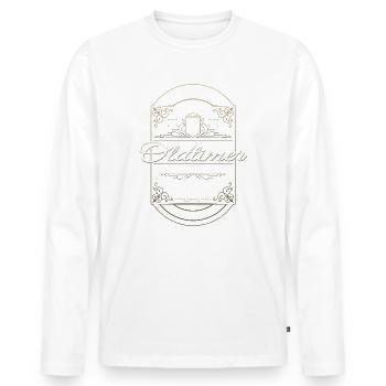 80e anniversaire mari Vintage février Vintage 1944 - T-shirt manches longues Premium bio Homme - blanc - Devant - Nico (187cm)