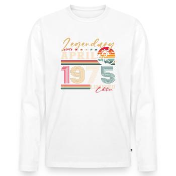 49th Birthday Husband Original April Vintage 1975 - Men's Premium Organic Long Sleeve Shirt - white - Front - Nico (187cm)