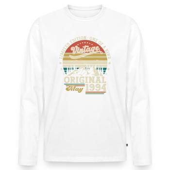 Date de naissance 1994 Mai 1994 Millésime 1994 Légende 94 - T-shirt manches longues Premium bio Homme - blanc - Devant - Nico (187cm)