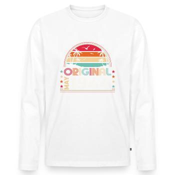 Mai 1944 Millésime 1944 Anniversaire 1944 Légende 44 - T-shirt manches longues Premium bio Homme - blanc - Devant - Nico (187cm)