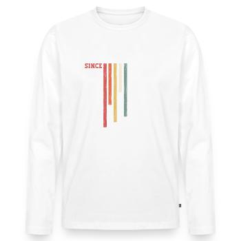 Original Mai 1949 Millésime 1949 Anniversaire 1949 - T-shirt manches longues Premium bio Homme - blanc - Devant - Nico (187cm)