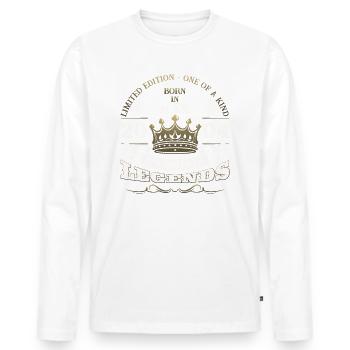 Légende Mai 2004 Millésime 2004 Anniversaire 2004 - T-shirt manches longues Premium bio Homme - blanc - Devant - Nico (187cm)