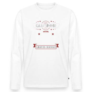 Millésime Juin 1980 Millésime 1980 Anniversaire 1980 - T-shirt manches longues Premium bio Homme - blanc - Devant - Nico (187cm)