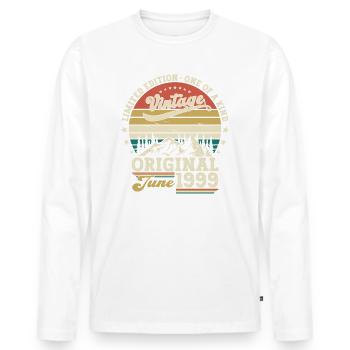 Legende Juni 1999 Jahrgang 1999 Geburtstag 1999 - Männer Premium Bio Langarmshirt - Weiß - Vorne - Nico (187cm)
