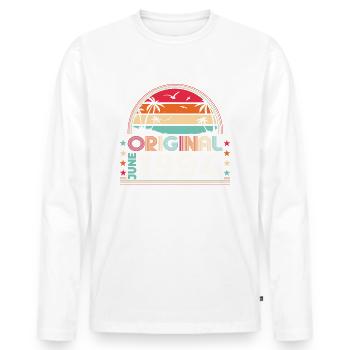 Original juin 1994 Né en 1994 30e anniversaire 94 - T-shirt manches longues Premium bio Homme - blanc - Devant - Nico (187cm)