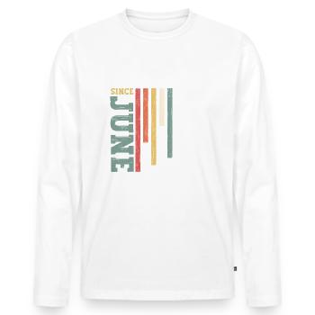 Original juin 1995 Né en 1995 29e anniversaire 95 - T-shirt manches longues Premium bio Homme - blanc - Devant - Nico (187cm)