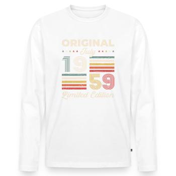 65th Birthday, Born 1959 ORIGINAL 1959 - Men's Premium Organic Long Sleeve Shirt - white - Front - Nico (187cm)