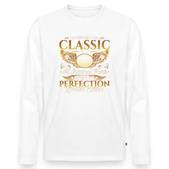 50e anniversaire Classique Juillet 1974 Né en 1974 - T-shirt manches longues Premium bio Homme - blanc - Devant - Nico (187cm)