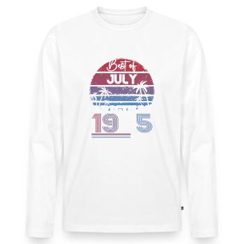 50ème Anniversaire Original Juillet 1975 Millésime 1975 - T-shirt manches longues Premium bio Homme - blanc - Devant - Nico (187cm)