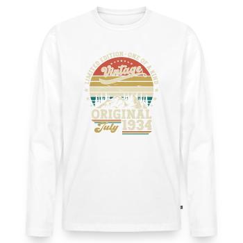 90th Birthday Original July 1934 Born 1934 - Men's Premium Organic Long Sleeve Shirt - white - Front - Nico (187cm)