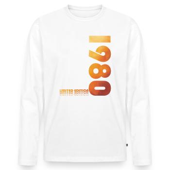 44. Geburtstag Original 1980 Jahrgang 1980 - Männer Premium Bio Langarmshirt - Weiß - Vorne - Nico (187cm)