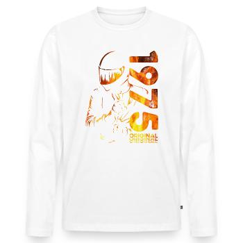 50ème Anniversaire Vintage 1975 Motard Motard - T-shirt manches longues Premium bio Homme - blanc - Devant - Nico (187cm)