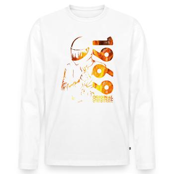 55ème Anniversaire Vintage 1969 Motard Motard - T-shirt manches longues Premium bio Homme - blanc - Devant - Nico (187cm)