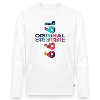 25th Birthday Year 1999 Vintage 1999 Original - Men's Premium Organic Long Sleeve Shirt - white - Front - Nico (187cm)