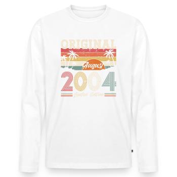 20ème Anniversaire Original Août 2004 Millésime 2004 - T-shirt manches longues Premium bio Homme - blanc - Devant - Nico (187cm)