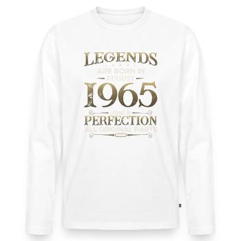 60e anniversaire Original août 1965 Né en 1965 - T-shirt manches longues Premium bio Homme - blanc - Devant - Nico (187cm)