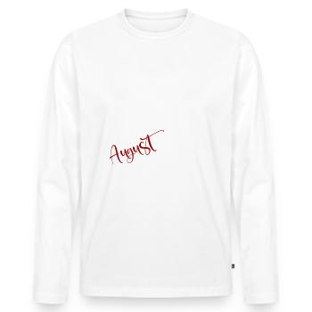 50e anniversaire Original août 1974 Né en 1974 - T-shirt manches longues Premium bio Homme - blanc - Devant - Nico (187cm)
